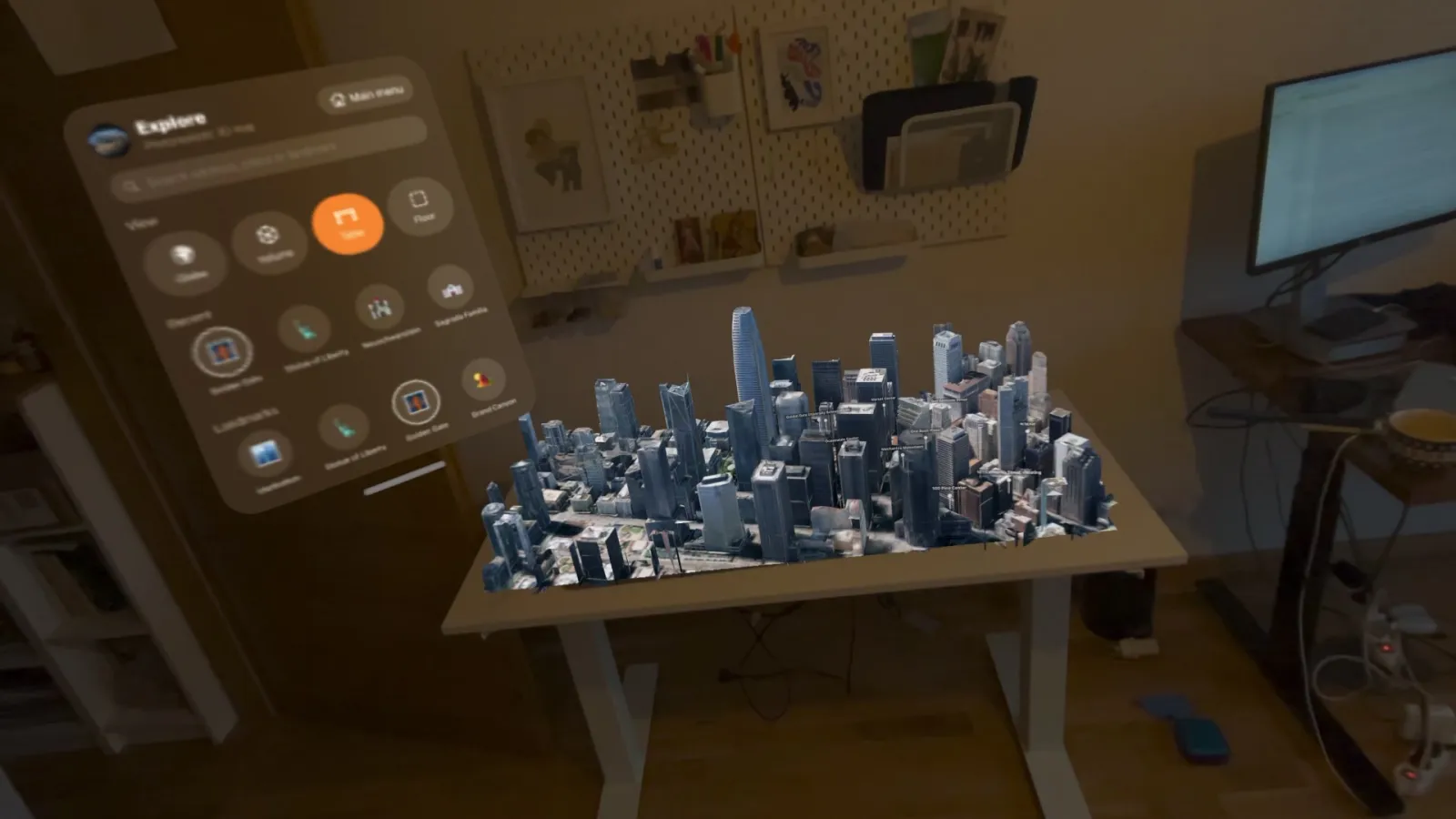 San Francisco's skyline on a table